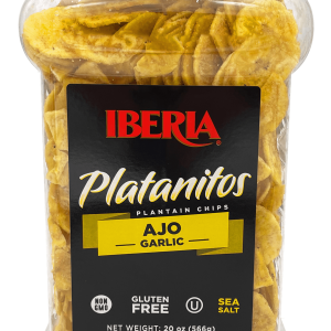 Iberia Plantain Chips Garlic (Jar) 20 oz
